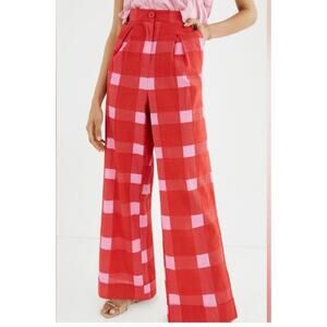 Stylish Red and Pink Checkered Women's Pants